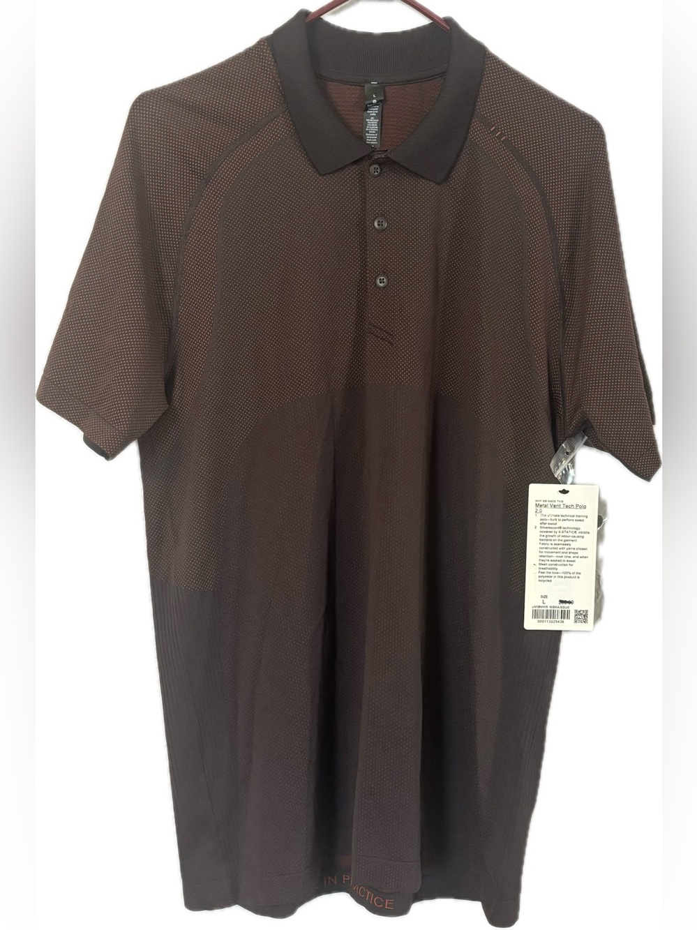 Lululemon Men’s Metal Vent Tech Polo 2.0 - Size L - MGMA/SQUO - Magma - Sequoia